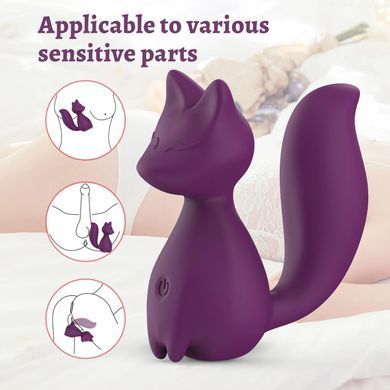 Мини-вибратор клиторальный Every Night Toys Doris в форме лисы фиолетовый, 10 режимов вибрации