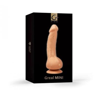 Вибратор реалистичный на присоске Greal Mini Gvibe, бежевый, 18 х 3 см