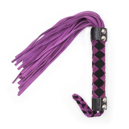 Флогер шкіра leather DS Fetish flogger Purple Black 38 cm