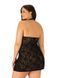 Сорочка с трусиками Obsessive Softily chemise 2XL/3XL Черный