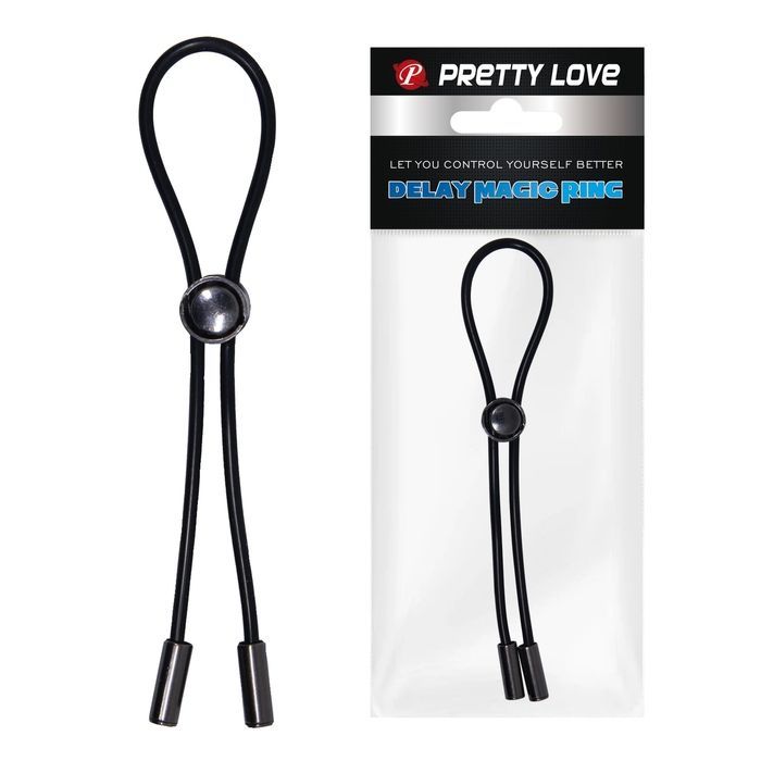 Петля для пеніса PRETTY LOVE DELAY MAGIC RING, чорна