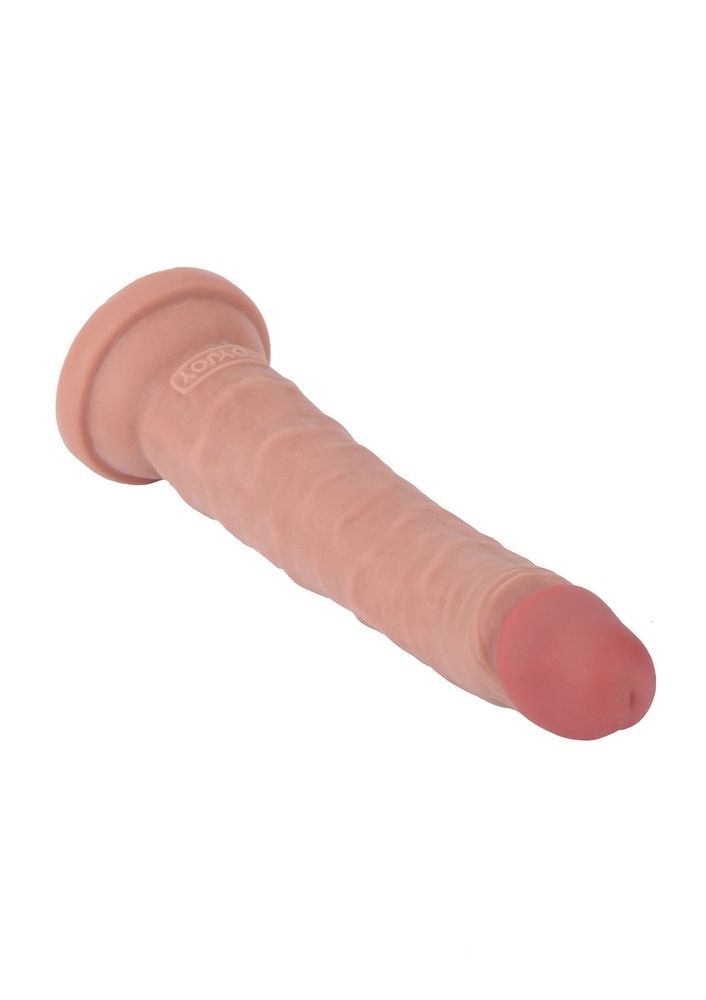 Фаллоимитатор двойной плотности на присоске ToyJoy Deluxe Dual 17,5 см, телесный