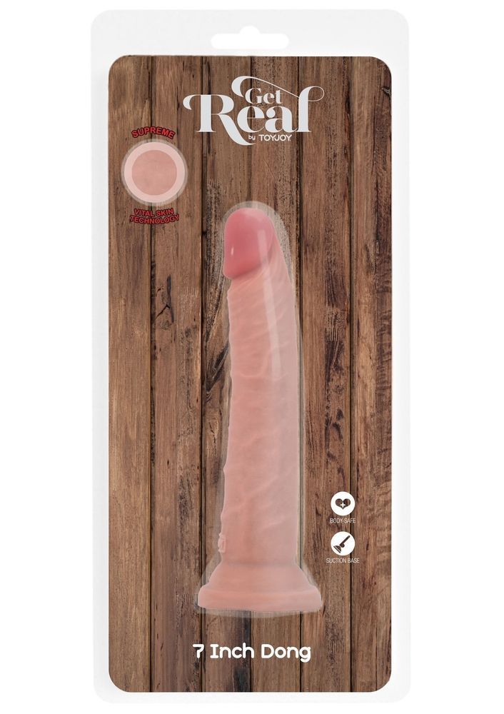 Фаллоимитатор двойной плотности на присоске ToyJoy Deluxe Dual 17,5 см, телесный