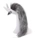 Анальная пробка с хвостом Anal plug faux fur fox tail light grey polyeste