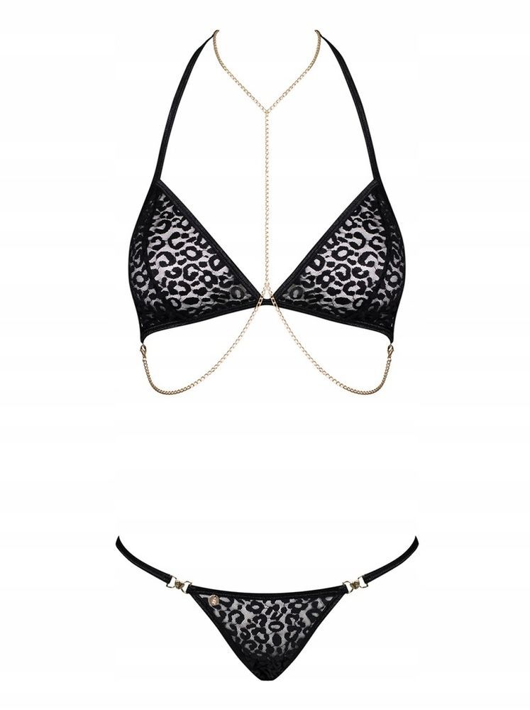 Комплект с цепочками Obsessive Pantheria 2-pcs set black S/M
