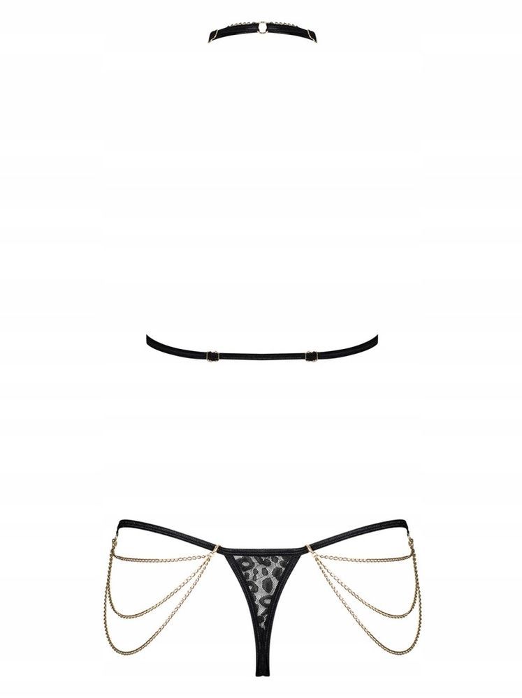 Комплект с цепочками Obsessive Pantheria 2-pcs set black S/M