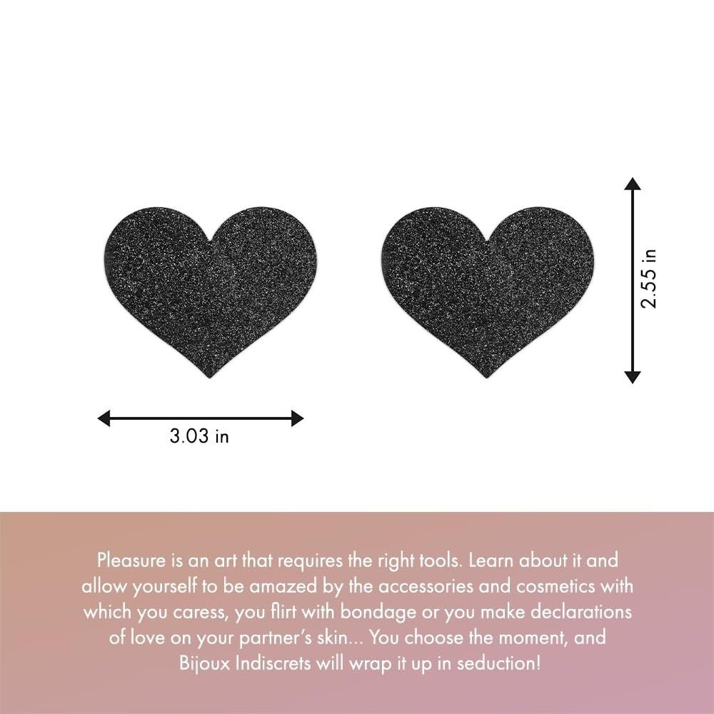 Украшение для грудей Flash - Heart Black Bijoux Indiscrets