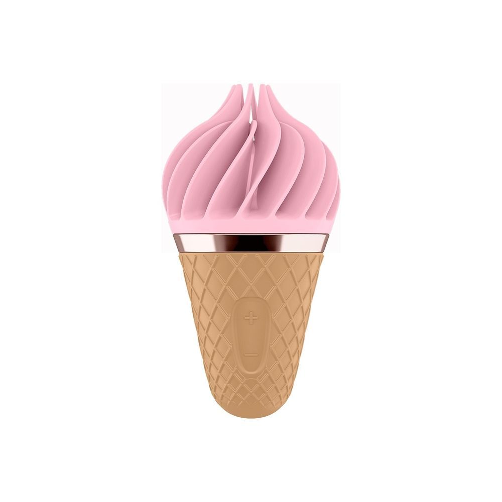 Вібростимулятор для клітора у вигляді Морозива Satisfyer Layons Sweet Temptation, рожевий