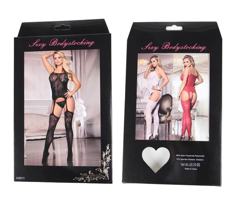 Комбинезон прозрачный Star Night Foxy Suspender Style с имитацией чулок, черный