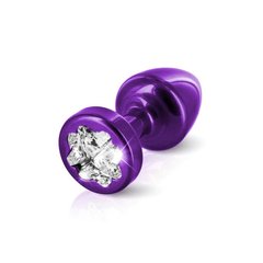 Анальная пробка Diogol с кристаллом, фиолетовая, 25 мм