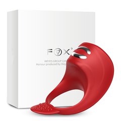 Эрекционное кольцо с электростимуляцией Foxshow – Vibrator – Silicone Ring Red USB