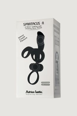 Вибро-насадка на пенис и мошонку Adrien Lastic Spartacus R черная