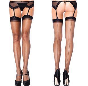 Чорні панчохи Leg Avenue Ultra Sheer Backseam