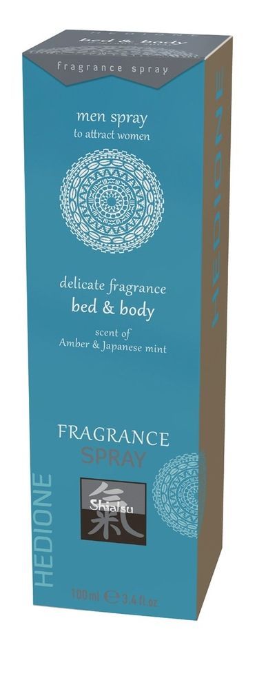 Спрей для тіла та ліжка з феромонами та афродизіаками Shiatsu Fragrance Бурштин та японська м'ята, 100 мл