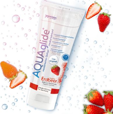 Съедобный лубрикант AQUAglide Strawberryна водной основе со вкусом клубники, 100 мл