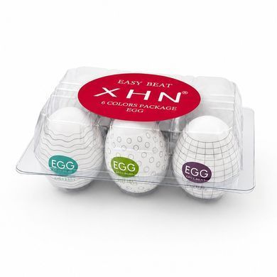 Мастурбатор-яйцо с рельефом XHN Egg Easy Ona-Cap, белый, 52 &times; 68 мм