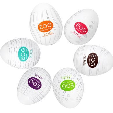 Мастурбатор-яйцо с рельефом XHN Egg Easy Ona-Cap, белый, 52 &times; 68 мм
