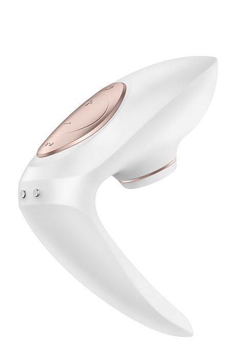 Вибратор для пар с вакуумным стимулятором Satisfyer Pro 4 Couples белый