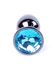 Анальна пробка з каменем Plug-Jewellery Dark Silver PLUG- Light Blue розмір S