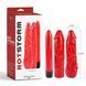 Набор вибратор&nbsp;+&nbsp;2&nbsp;насадки Chisa&nbsp;Hotstorm&nbsp;Hers&nbsp;Dildo&nbsp;Kit красный