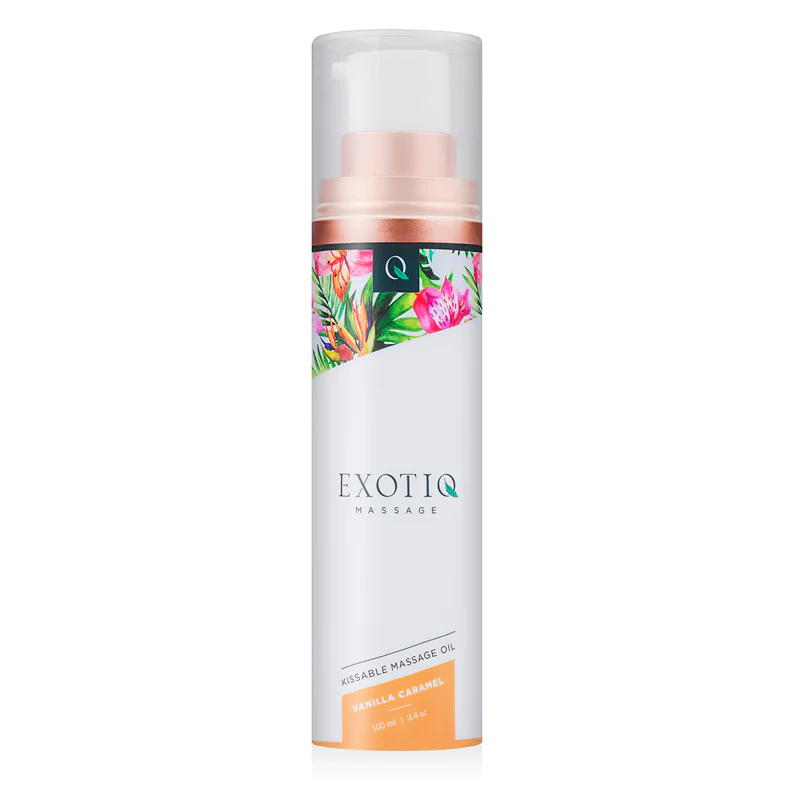 Олія для масажу їстівна з ароматом ванілі та карамелі 100 мл Exotiq Massage Oil Vanilla Caramel