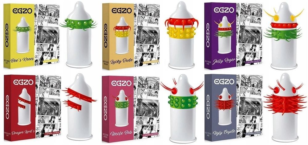 Презерватив з пружними кульками та вусиками EGZO Lucky Dude латексний