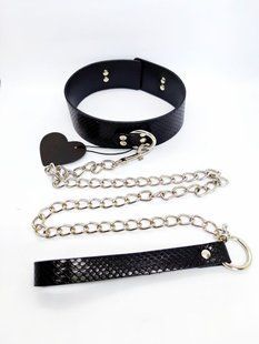 Нашийник з повідцем DS Fetish Collar with leash black