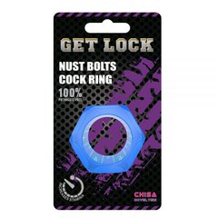 Кольцо эрекционное Nust Bolts Cock Ring-Blue