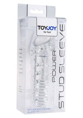 Насадка на член удлиняющая рельефная Toy Joy прозрачная, 15.5 х 3 см