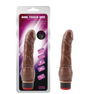 Вибратор Chisa Real Touch XXX реалистичный, коричневый, 19.5 х 3.3 см