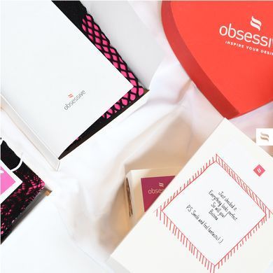 Комплект Obsessive Luvae с открытой грудью и интимным вырезом, чёрный, S-M