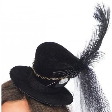 Жіночий міні-циліндр Steampunk Velvet Mini Top Hat від Leg Avenue, чорний