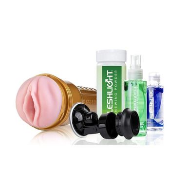 Набір із мастурбатора та засобів гігієни Fleshlight Stamina Training Unit (STU) Value Pack (Lady)