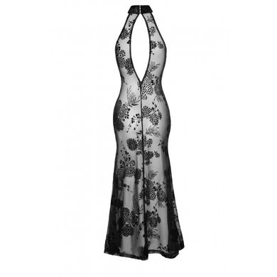 Платье длинное сексуальное с узорами M F239 Noir Handmade, черное
