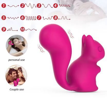 Мини-вибратор клиторальный Every Night Toys Debbie в форме белочки розовый, 10 режимов вибрации