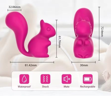 Мини-вибратор клиторальный Every Night Toys Debbie в форме белочки розовый, 10 режимов вибрации