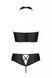 Комплект белья с вставками со стреп-ленты NANCY BIKINI black S/M - Passion