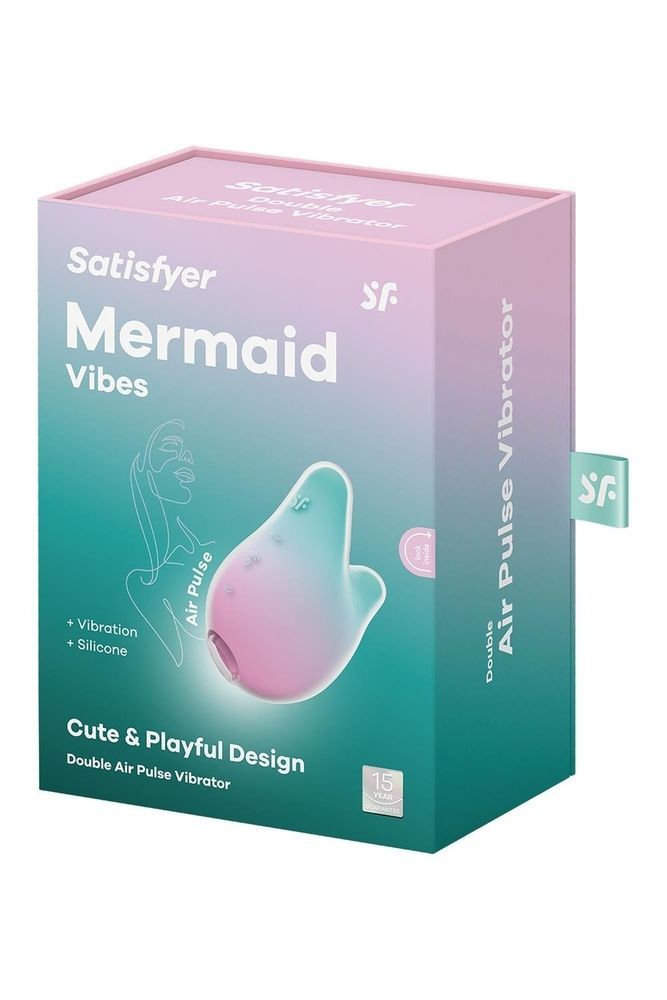 Вакуумный стимулятор с вибрацией Satisfyer Mermaid Vibes, мятно-розовый