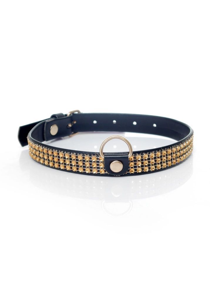Ошейник Collar with crystals 2 cm gold