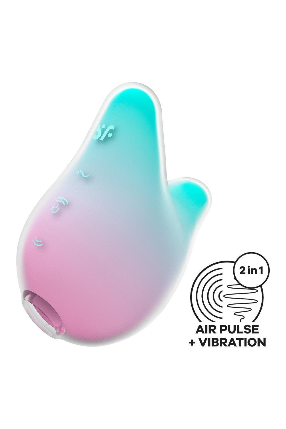 Вакуумний стимулятор із вібрацією Satisfyer Mermaid Vibes, м'ятно-рожевий