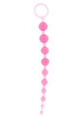 Анальная цепочка Toy Joy с шариками разного диаметра, розовая, 25 см х 2 см