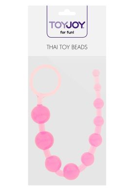 Анальний ланцюжок Toy Joy з кульками різного діаметру, рожевий, 25 см х 2 см