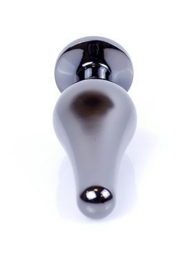 Анальная пробка из нержавеющей стали с камнем Plug-Jewellery Dark Silver BUTT PLUG- Light Blue