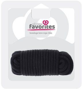 Мотузка для бондажу Dream Toys All Time Favorites чорна, 10 м