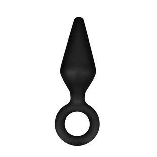 Анальный плаг с кольцом-стоппером Blush Anal Adventures Platinum Silicone черный, 11.4 х 3.1 см