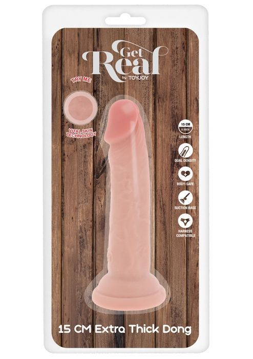Фалоімітатор реалістичний на присосці TOY JOY Deluxe Dual Density, 15 &times; 4 см