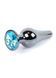 Анальная пробка из нержавеющей стали с камнем Plug-Jewellery Dark Silver BUTT PLUG- Light Blue