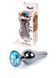 Анальная пробка из нержавеющей стали с камнем Plug-Jewellery Dark Silver BUTT PLUG- Light Blue