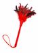 Метелочка з пір'ям бордо, червона ручка