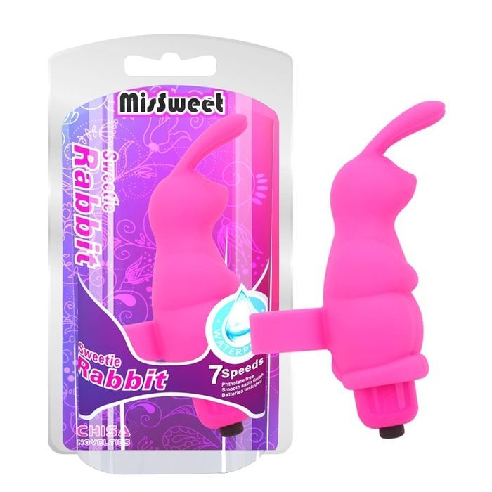 Вибратор для клитора на палец Chisa Mis Sweet Sweetie Rabbit в форме кролика, розовый